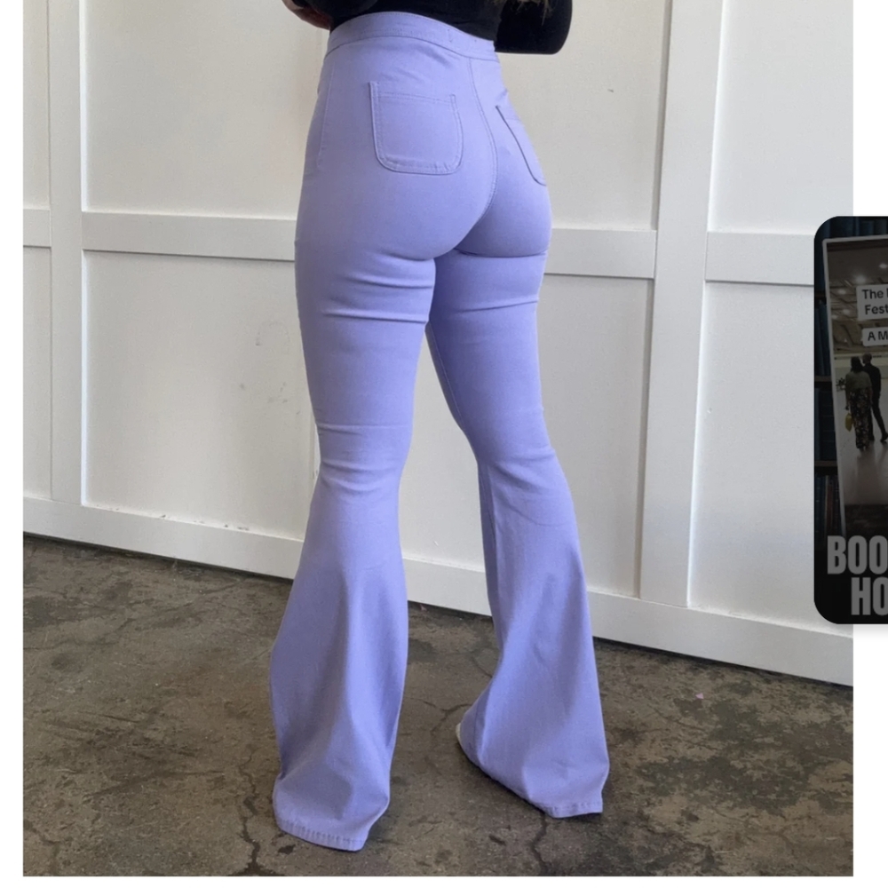 Women's Flared Jeans in Lavender.